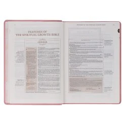 NLT Pink Faux Leather Spiritual Growth Bible -Books-Bible 212 0212 4 1