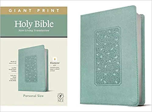 NLT Personal Size Giant Print Bible LeatherLike, Floral Frame Teal 3 NLT Personal Size Giant Print Bible LeatherLike, Floral Frame Teal