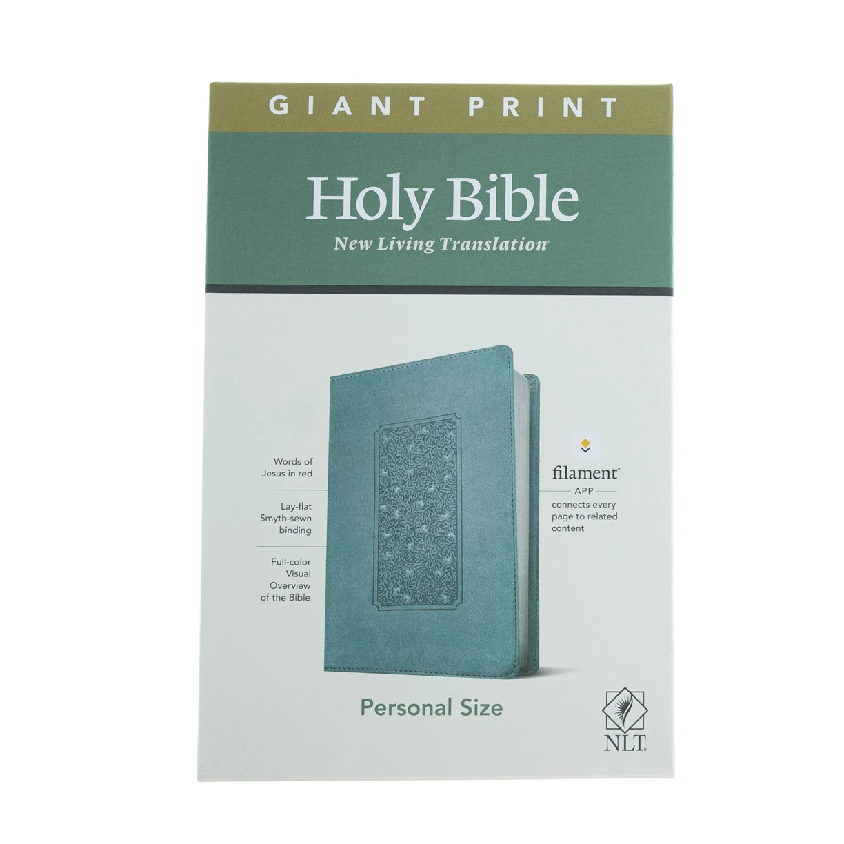 NLT Personal Size Giant Print Bible LeatherLike, Floral Frame Teal 4 NLT Personal Size Giant Print Bible LeatherLike, Floral Frame Teal - Image 2