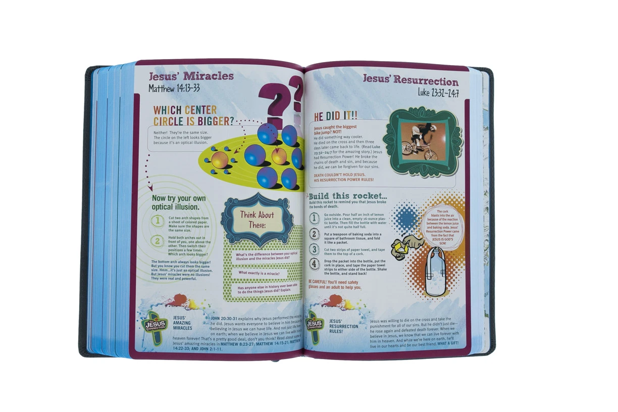 NLT Hands-On Bible Leatherlike, Dark Gray/Blue Cross 8 NLT Hands-On Bible Leatherlike, Dark Gray/Blue Cross - Image 6