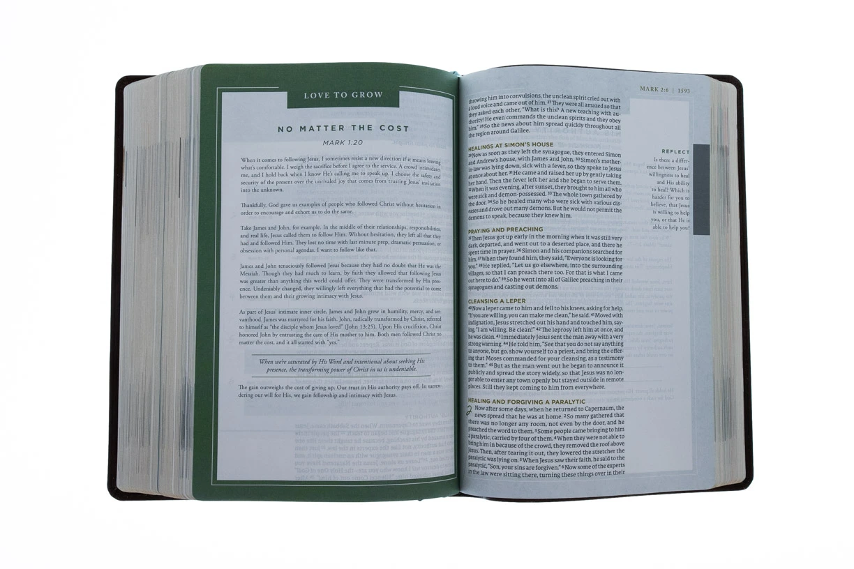 NET Love God Greatly Bible, Leathersoft, Brown, Comfort Print 4 NET Love God Greatly Bible, Leathersoft, Brown, Comfort Print - Image 2